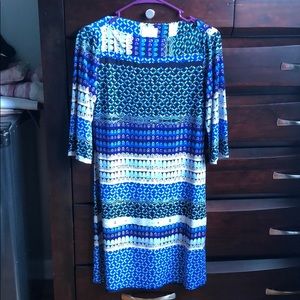 Blue patterned dress